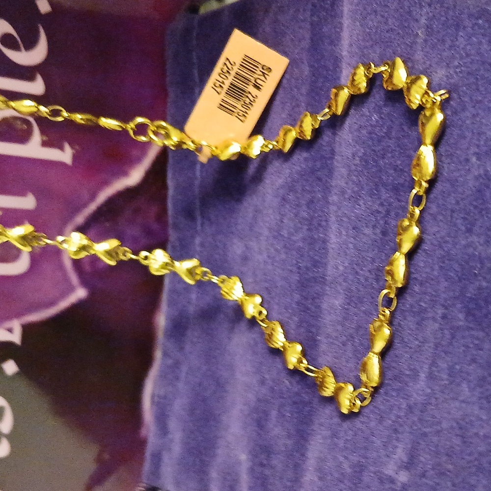 2250157-10. Unisex Double Heart YG Stainless Chain